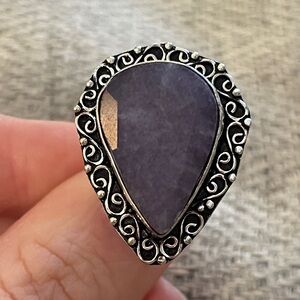 Sterling Silver Lavender Jade Ring